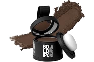 ‎BOLDIFY BOLDIFY Ansatzpuder - Haaransatz Ausbessern & Haarausfall Abdecken, Sofortige Grauabdeckung für 48 Stunden - Fleckenfreier Haarpuder Männer & Frauen, Haarfasern/Haartopper Alternative (Mittelbraun)