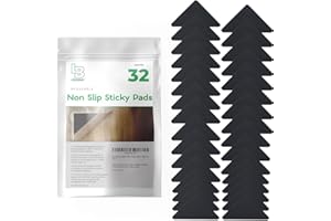 Ledgebay Rug Pad Grippers for Area Rugs - Multi Pack Reusable, No Skid, Washable, Anti-Slip, Rug Pad Gripper for Hardwood Floors and Tile with Double-Sided, Self Adhesive to Keep Area Rugs Flat (32)