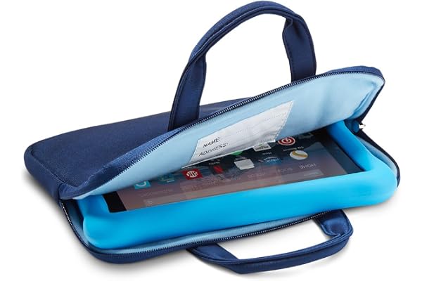 NuPro Housse zippée pour tablettes Fire 7 Kids Edition Bleu marine/bleu