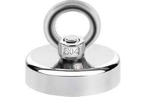 SWIHORAB Magnete Stark, 60mm Neodym Magnete Extra Stark Magnetfischen, Groß Stark Neodym Ösenmagnet Magnethaken, Neodymium Magnet mit Senkloch-Augenschraube für Werkstatt, Teichbergung, Kreuzfahrt