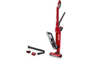 ‎BOSCH Bosch, Flexxo Gen2 Serie 4, ProAnimal, 28 Vmax, 2w1, bezprzewodowy, bezworkowy odkurzacz ręczny i pionowy, zintegrowane akcesoria dla właścicieli zwierząt, czerwony, BBH3ZOO28