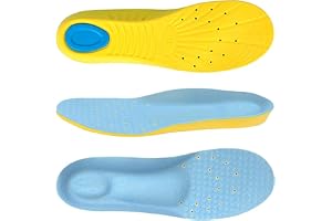 Memory Foam Insoles, PU Sport Insoles, Comfortable Breathable, Shock Absorption Arch Support Insoles
