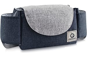 SONARIN Borsa Organizer per Passeggino,Organizzatore Universale per Passeggino,con Portabicchieri,Cinturino Addensato Usato come Borse a Mano,Universale per Tutti i Passeggini(Blu Scuro)