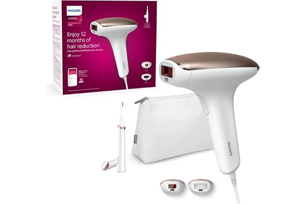 Philips Lumea Épilateur à lumière pulsée Série 7000 - épilateur avec tondeuse-stylo Satin Compact, 2 embouts pour le corps et le visage, utilisation filaire (modèle BRI921/00)