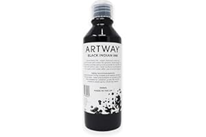 ‎ARTWAY Artway Schwarze Tusche - 300ml - Ideal zum Zeichnen, Illustrieren und für Kalligraphie