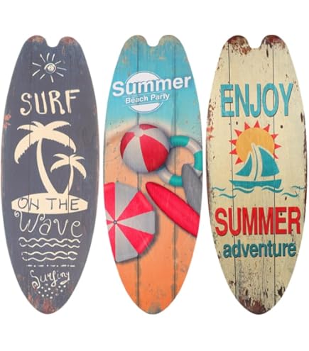 Panneau Bois Style Hawaii Planche De Surf Surf Décor Hawaïen Plage Surf Plage Décor Panneau Décoratif Bois 45x16cm