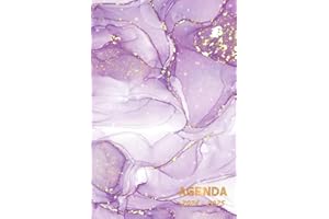 Agenda Scolaire 2024-2025: Planificateur Journalier 1 Jour par Page - Pour Étudiants Collège, Lycée | Couverture Marbre Roses Violettes