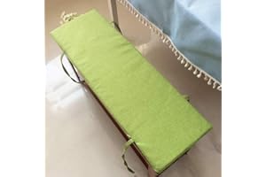 GGOTY Coussin de banc antidérapant avec attache, doux pour chaise longue, banc de jardin 2 places (vert, 120 x 30 cm)