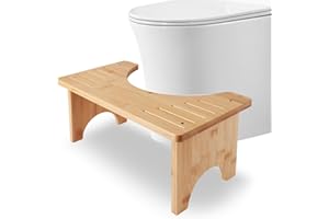 ‎JMIATRY JMIATRY MIATRY Toilettenhocker Erwachsene 40x20x17CM, Bambus Toilettenhocker Kackhocker für Badezimmer