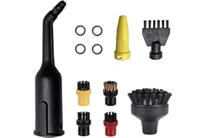 Eucteje Set of 12 Round Brush Set Large Round Brush Mouthpiece Nozzle Power Nozzles Steam Cleaning Brush Joint Brush Replacement Parts Compatible with Kärcher Steam Cleaner SC1 SC2 SC3 SC4 SC5 SC7