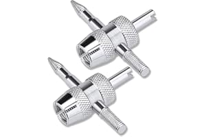 BESITA Reifenventil-Werkzeuge, 1 Stück 4 Wege Ventilkernwerkzeug, EIN- und Ausdrehen der Ventileinsätze in Reifenventilen und eindrücken des Ventilstiftes beim Ablassen der Luft (2 Stück)