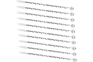 SNAGAROG 10 Pcs Cocktail Agitateurs en Acier Inoxydable Anti-Corrosion, 19cm Mélangeurs Boissons Touilleurs, Agitateurs de Pagaies pour Mojito Café Lait Jus(Argent)