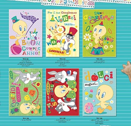 Set of 6 Birthday many Greeting Cards WB Looney Toones Baby