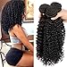 Produktbild My-Lady Kinky Curly Echthaar 100% Unprocessed Virgin Brasilianisches Remy Echthaar Human Hair Haarverlängerung Gelockt(30cm+30cm+30cm -300g,#1B Naturschwarz)