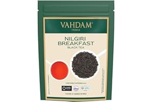VAHDAM, Nilgiri Breakfast Black Tea 340g (170+ Cups) ROBUST & FLAVORY Loose Leaf Tea | Unblended Single Origin Black Loose Leaf Tea | Vacuum Sealed Pack