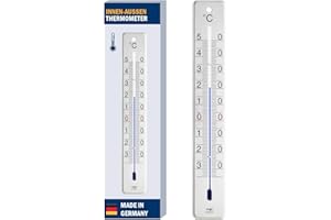 TFA Dostmann Analogowy termometr wewnętrzny i zewnętrzny, odporny na warunki atmosferyczne, ze stali nierdzewnej, do kontroli temperatury, 28 cm wysokości, pomiar temperatury, błyszczący
