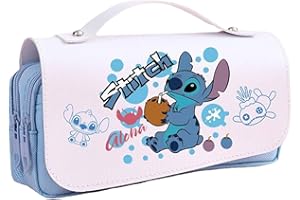 Metaparty Stitch Trousse à Crayons pour Enfants, Trousse à Crayon de Stitch, Cartoon Trousse à Crayon pour Enfants et garçons Filles (D01)