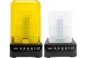 DERUC GCW01 Macchina di Lavaggio e Polimerizzazione, 2 in 1 UV Wash e Cure Box, Con Piastra di Polimerizzazione Rotante e Secchio di Lavaggio per Stampante in Resina 3D LCD/DLP/SLA