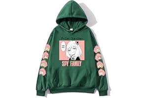 zhedu Spy X Family Printed Hoodie Anime Manga Cartoon Sweatshirt Spring and Autumn Outdoor Sports Loose Pullover