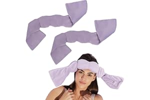 ‎AIDODIA Gewichtete Augenmaske- Deep Rest Schlafmaske Gewicht | Entspannende Augenabdeckung, Reise Schlafmaske Mit Perlen Und Baumwolle, 270 G Gewicht, 70 Cm Lang, Sanfter Druck Um Die Augen (Lila 2pcs)