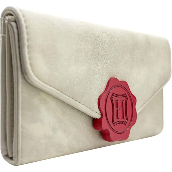 Porte-monnaie Harry Potter Poudlard - Faux Cuir Blanc, Hibou Cousu, Neuf