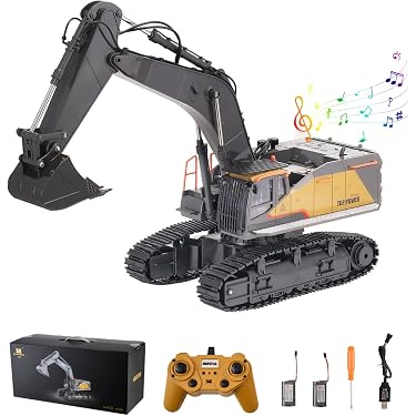 Bulldozer Télécommandé Bulldozer Jouet de Construction RC 9 Canaux avec Lumières et Son
