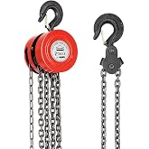 DEWINNER Manual Chain Hoist with Heavy Duty Hook, 2000 kg Chain Winch, 6 m Maximum Lift, Red