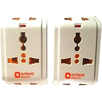 Orient Electric 3 pin Multi plug Travel Adapter 6 Amp Pack of 2