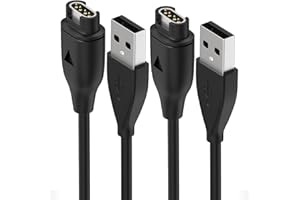 Yaekea 2 Stücke Ladekabel Kompatibel mit Garmin Fenix 7/7S/7X/6/6S/6X Pro/5/5S/5X Plus, Forerunner 745/935/945/45/45S/245, Vivoactive 3/4/4s/5, Instinct Venu 2/3, Approach S10 S40 USB Ladegerät Kable