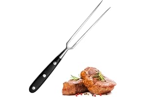 TNSLAND Fourchette à Viande avec manche - Acier Inoxydable, Fourchette à Barbecue, Fourchette à Découper, Poignée Antidérapante, Fourchette de Service, Fourchette à Rôtir, Fourchette de Chef, 29 cm