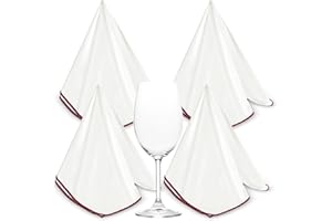 Nuenen 4 Panni in Microfibra per Lucidare Bicchieri di Vetri Stracci per Lucidatura Grandi 50 x 65 cm Strofinacci Riutilizzabili per Pulizia Superficie Lucida Occhiali Finestre, Bianco e Vino Rosso