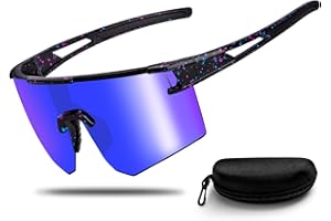 SEELENKLANG Schnelle Brille Rave, Sonnenbrille Fahrradbrille Herren Damen, UV400 Schutz Ski Sportbrille MTB Brille