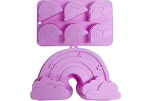 Goldyida 2 stampi arcobaleno in silicone per torte arcobaleno, per il compleanno dei bambini, arcobaleno, per il compleanno dei bambini, per torte, torte, gelatina, dessert e sapone, compleanno