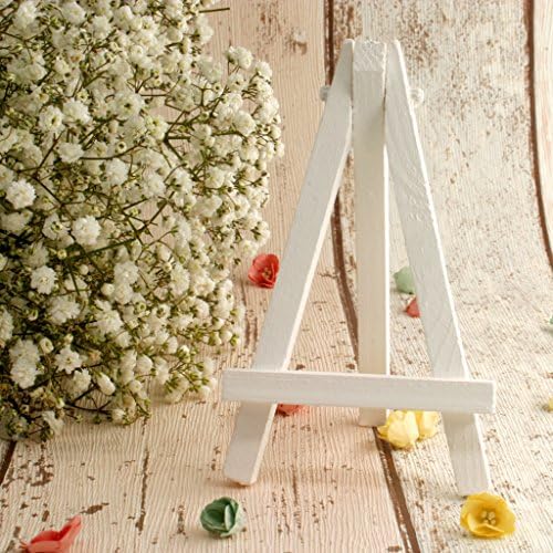 Mini easels in white (3, 6 &amp; 10 packs). Wedding reception place card mini easels (12cm/5 inches tall).