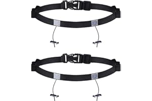 SJBAUTYO 2PCS Porte-Dossard pour Marathon Triathlon Ceintures pour Numéro de Participant de Course Cyclisme Porte Dossard,Convient pour les compétitions telles que les triathlons et les marathons, noir