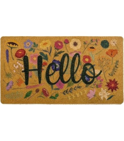 Zerbino Hello Spring In Fibra Di Cocco - Antiscivolo Per Interno/esterno Con Design Floreale - Foto 4