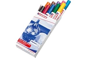 edding Zestaw 750 markerów do lakieru, wielokolorowe, 10 kolorowych markerów do lakieru, okrągła końcówka 2-4 mm, pisaki do lakieru, do szkła, kamienia, drewna, tworzywa sztucznego i papieru –