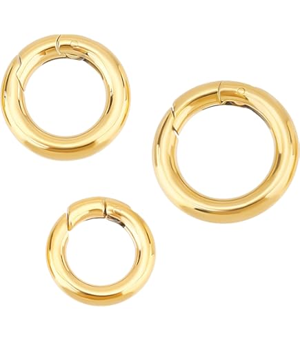 UNICRAFTALE 2 Anelli A Molla In Acciaio Inox – Fibbie R Tonde Con Molla – Diametro 12/15 Mm – Per Borse E Portachiavi