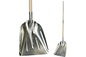 Crisalide® - Badile Super Resistente 36x49 cm con Manico in Legno - Versatile per Uso Agricolo, Giardinaggio e Lavori Pesanti, Multiuso, Pala da Neve (Alluminio)