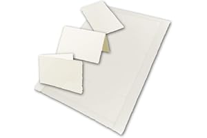 ‎NEUSER PAPIER 100 Stück - Visitenkarten 5,2 x 8,5 cm aus echtem Büttenpapier zum Selbstdrucken auf 10 A4 Bogen