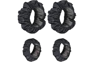 LSYYSL Juego de 4 cubiertas para ruedas de bebé, fundas para ruedas de cochecito, fundas para ruedas de silla de ruedas, impermeables y resistentes a la suciedad, accesorios a prueba de polvo (negro)