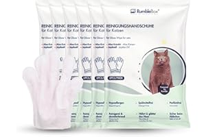 RumbleBox Lingettes humides pour Chats et Chiens, XXL, 36 pièces, Soin Doux du Pelage et Massage, Gants pour Un Nettoyage précis, idéal pour Les Chats d'extérieur