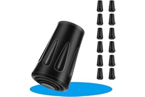 ACIELANNA Tampone in Gomma per Bastoncini da Nordic Walking, 12 Pezzi Gommini per Bastoncini Walking, Bastoncini da Passeggio in Gomma, Gommini per Stampelle Adatto per Asfalto, Ghiaia e Montagna(11mm)