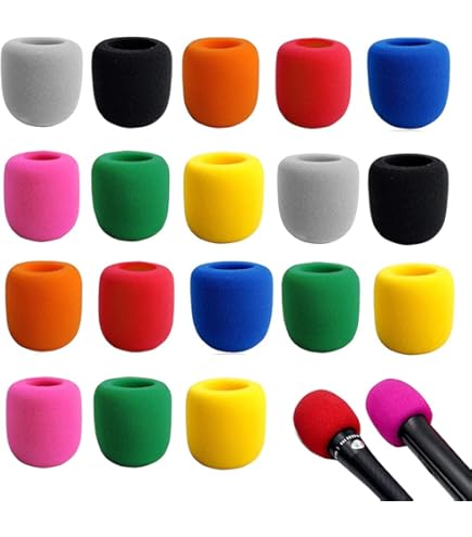10 Coperture In Schiuma Per Microfono - Antivento, Multicolore, Spesse E Riutilizzabili, Per Microfoni Palmari