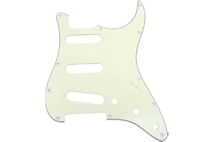Musiclily 11 Hole SSS Strat Pickguard Scratch Plate for Fender USA/Mexican Standard Stratocaster Modern Style Electric Guitar, 3Ply Ivory