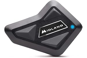 Midland BT Mini Single C1410, Intercomunicador Bluetooth Individual para Moto, Auriculares con Casco y Supresión de Ruido, Entre Motos, Navegador e Intercomunicador Musical, 500 m, 3 Personas