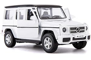 RMZ City 1/36 Scale Mercedes Benz G63 Casting Car Model, Zinc Alloy G Wagon Toy Car for Kids, Pull Back Vehicles Toy for Toddlers Kids Boys Girls Gift (White)