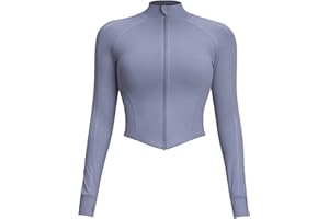 QUEENIEKE Women's Slim Fit Workout Jackets - Zip Up Cropped Yoga BBL Track Jacket Athletic Running Gym Tops