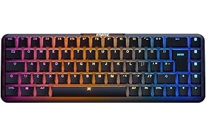FNATIC STREAK65 LP Nera | Tastiera meccanica da gioco a basso profilo, Copritasti PBT Doubleshot Speed Switch Fnatic, Layout 65% (60 65 percento) Tastiera eSports RGB compatta (ISO, QWERTY)