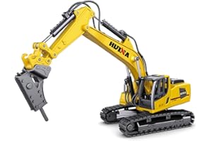 HNR Alloy Drill Excavator Heavy Duty Construction Site Vehicle Toys 1：60 Scale Diecast Digger and Driller Engineering Collectible Model Toys,Great Gifts, Collection, Room Decoration for Kids